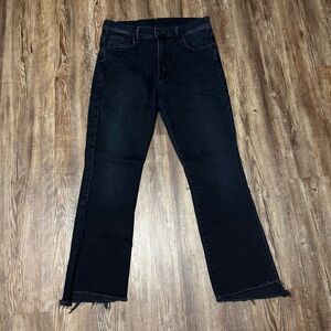 Mother The Crop Step Fray Jeans Women's 30 in Night in Paris Wash Designer Denim